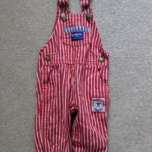Vintage OshKosh Railroad Pinstripe Overalls 18 mo